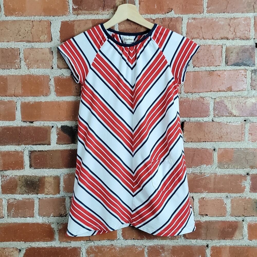 Hatley girls short sleeve chevron print dress 10‎